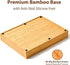 Umilife Kitchen Drawer Organizer, 12.5 Inch Silverware Utensil Tray Holder, Extra Deep, with Non-Slip Feet & Grooved Drawer Divider, 7 Slots Total Bamboo Wood Caddy for Flatware Cutlery Knives