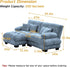 Modular Sectional Sofa, Comfy Cloud Couch Oversized Loveseat with Ottoman, Sectional Couches for Living Room, Modern Chenille L Shaped Couch, Sleeper Deep Seat Sofa with Throw Pillows, Blue