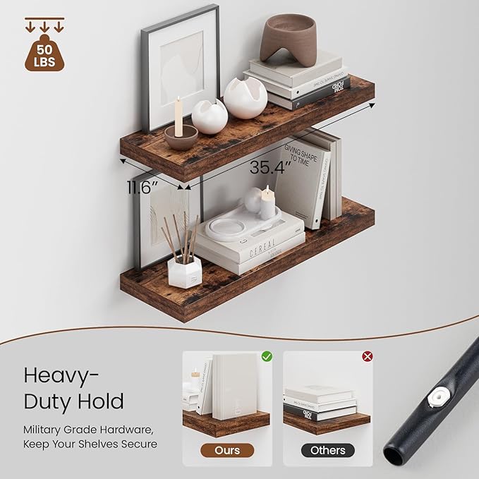 Heimlove 36 Inch Long Floating Shelf for Wall, 12