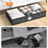 SpaceWhisper 90L Under Bed Storage Containers, 8-Pack Storage Bins with Clear Top, Foldable Closet Organizers and Storage with Label Holder for Clothing, Blankets, Comforter & Pillows (Grey)