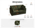 Oversized Modular Sofa, Extra Deep Cloud Corduroy Sectional Couch with Ottoman Chaise, Fluffy Corduroy 2 Seater Sofa Bed for Living Room, Villa (Loveseat Sofa, Corduroy Green)
