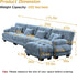 Modular Sectional Sofa, Comfy Cloud Couch 4 Seater Couch with Ottoman, Sectional Couches for Living Room, Modern Chenille L Shaped Couches, Sleeper Deep Seat Sofa with Throw Pillows, Blue