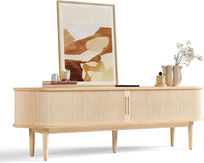 LINSY HOME Fluted TV Stand for 75