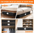 SpaceWhisper 90L Under Bed Storage Containers, 4-Pack Storage Bins with Clear Top, Foldable Closet Organizers and Storage with Label Holder for Clothing, Blankets, Comforter & Pillows(Black)