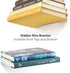 Floating Invisible Bookshelf Wall Mounted (Set of 4) - Aluminum - Turn Books into Floating Shelves