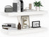 Floating Shelves - 24 Inch Rustic Wooden Wall Shelves - Extra Deeper & Thicker Wall Mounted Storage Shelf for Living Room, Kitchen, Farmhouse - 24" W x 9" D x 1.6" H - Rustic White, 2 Pack