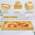 Bamboo Serving Tray Set of 2 Elegant for Coffee, Eating or Decor - Large and Small Rectangle Serving Trays with Handles - Wood Serving Tray Suitable for Home, Kitchen and Outdoor