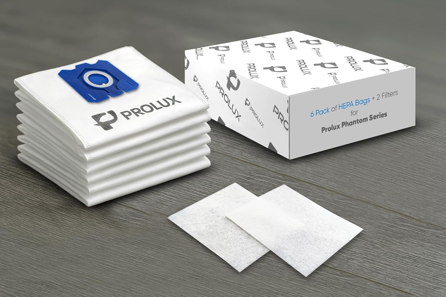6 Pack of HEPA Bags and 2 Post Filters for the Prolux Phantom and TerraVac Canister Vacuum Cleaners