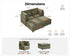 Oversized Modular Sofa, Extra Deep Cloud Chenille Sectional Couch with Ottoman Chaise, Fluffy Chenille 2 Seater Sofa Bed for Living Room, Villa (Sofa Bed 4 Seater, Chenille Green)