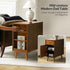HULALA HOME End Table with Drawer and Charging Station, Modern End Table with USB Ports and Outlets, Wooden Side Table with Storage-Acorn