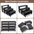 Large Display Wood Risers Wooden Stand 8 Tier Wood Racks Decorative Rectangular, 2 Set 8 Piece Cupcake Stands Cologne Perfume Organizer Dessert Showcase Items(black)