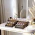 Large Display Wood Risers Wooden Stand 8 Tier Wood Racks Decorative Rectangular, 2 Set 8 Pieces Cupcake Stands Cologne Perfume Organizer Showcase Items(Brown)