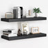 Floating Shelves - 2 Pack 9 Inch Rustic Wooden Wall Shelves - Extra Deeper & Thicker Wall Mounted Storage Shelf for Living Room, Kitchen, Farmhouse - 24" W x 9" D x 1.6" H - Rustic Black