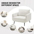 Oversized Accent Chair for Living Room Chairs Reading Arm Chair Comfy Modern Single Sofa Side Chairs with Metal Legs & Soft Cushion for Bedroom, Balcony,Waiting Room (Polyester, Pearl White)