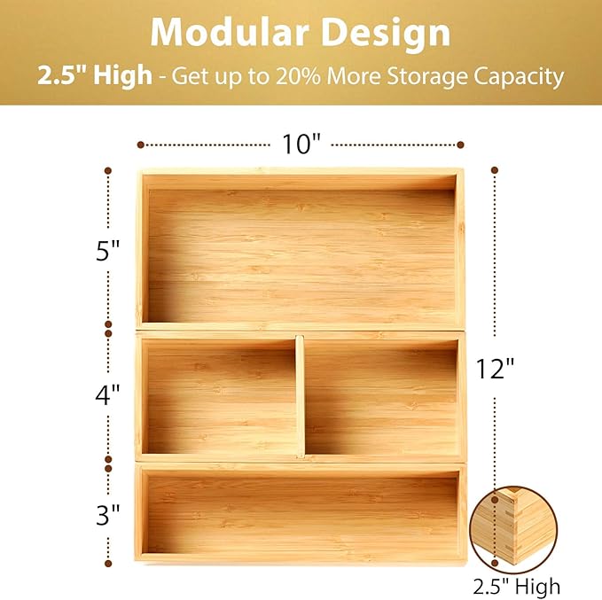 Umilife Drawer Organizer Storage Boxes, 2.5