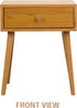 NTC Solid Oak Lux Nightstand with Drawer, Mid Century Modern Side Table Bedroom, Bedside Furniture, Night Stand, End Table, Easy Assembly - Rustic Oak