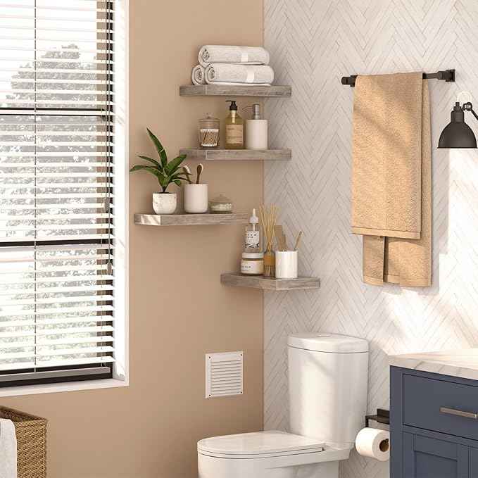 HOOBRO Floating Shelves for Wall, Wall Mounted Shelf Set of 2, 15.7