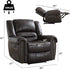 CANMOV Leather Recliner Chair Set of 2, Classic and Traditional Manual Recliner Chair with Comfortable Arms and Back,Manual Single Recliner Sofa for Living Room, Dark Grey