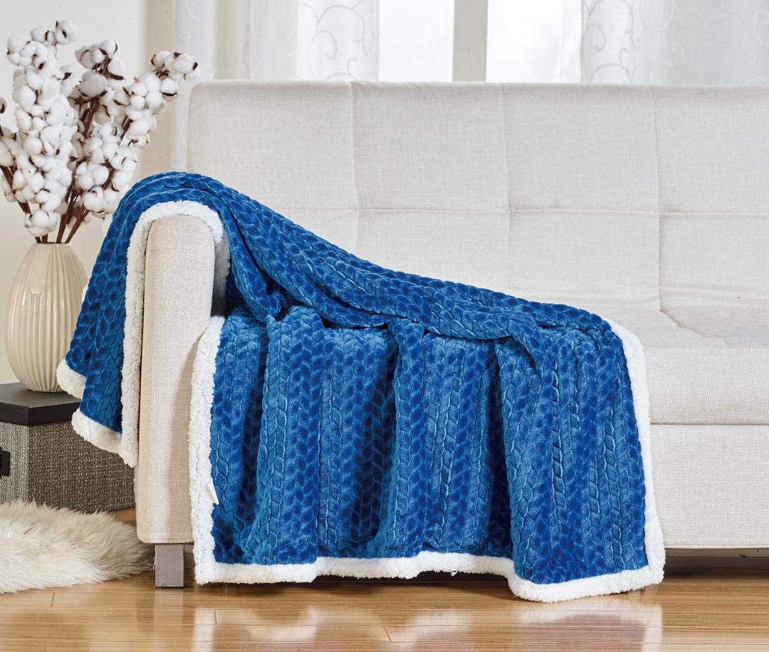 Decor & More Home Essentials Braided Sherpa Blanket