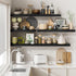 Heimlove 48W x 12D Long Floating Shelf, 12 Inch Deep Black Floating Shelves for Wall Set of 2, Wood Shelves for Bedroom Living Room Bathroom Kitchen Home Office, Wall Shelves with Heavy Duty Bracket