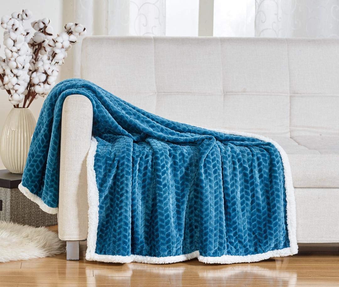 Decor & More Home Essentials Braided Sherpa Blanket