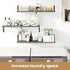 Heimlove 36 Inch Floating Bookshelves Set of 3,Wall Bookshelf Heavy Duty Wall Mounted Bookshelves for Living Room,Bedroom,Kitchen,Laundry Room Storage & Decor,Silver Grey