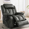 MAEVIS Power Recliner Chair, Lay Flat Sleeping Lift Chairs Recliner for Elderly with Heat and Massage,Comfy Real Breathable Leather Recliners with Dual OKIN Motor for Living Room (Silver Grey)