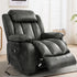 MAEVIS Power Recliner Chair, Lay Flat Sleeping Lift Chairs Recliner for Elderly with Heat and Massage,Comfy Real Breathable Leather Recliners with Dual OKIN Motor for Living Room (Silver Grey)