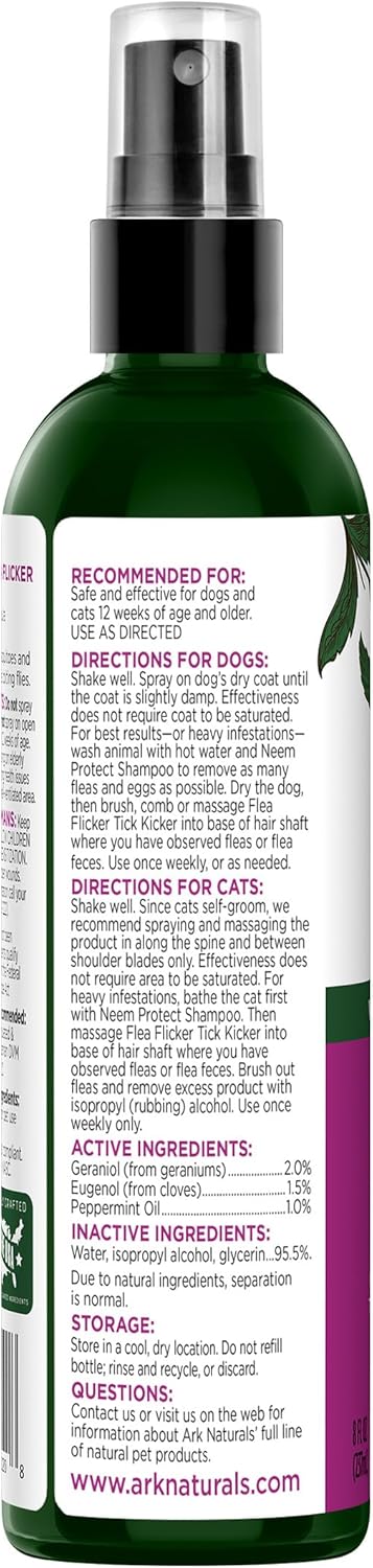 Ark Naturals Flea Flicker Tick Kicker, 8 Oz. Bottle