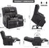 Power Lift Chair with Vibration Massage Heat for Elderly People, Dual Motor Electric Lay Flat Recliner Chair with Power-Remote, Standing Assistance Reclining, Chenille Dark Gray