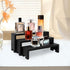 Display Wood Risers Wooden Stand 3 Tier Black Wood Racks Decorative Rectangular, 2 Set 6 Piece Cupcake Stands Cologne Perfume Organizer Dessert Showcase(Black)