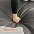4FT Bean Bag Chair: Bean Bag with Velvet Cover, Fluffy and Comfy Bean Bag Chairs for Adults and Kids, Bean Bag Sofa Filled with High-Density Sponge for Gaming (Grey)