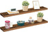 HOOBRO Floating Shelves for Wall, Wall Mounted Shelf Set of 2, 47.2" Hanging Shelf with Invisible Brackets, for Wall Bathroom, Bedroom, Toilet, Kitchen, Living Room, Office, Rustic Brown BF120BJP201