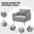 Oversized Accent Chair for Living Room Chairs Reading Arm Chair Comfy Modern Single Sofa Side Chairs with Metal Legs & Soft Cushion for Bedroom, Balcony,Waiting Room (Polyester, Grey)