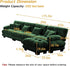Modular Sectional Sofa, Comfy Cloud Couch 4 Seater Couch with Ottoman, Sectional Couches for Living Room, Modern Chenille L Shaped Couches, Sleeper Deep Seat Sofa with Throw Pillows, Green