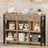 FATORRI Rustic 6 Cube Storage Organizer Shelf with 3 Drawers, Long Horizontal Bookshelf, Industrial Wood and Metal Cubby Bookcase for Living Room (Rustic Oak, 47 Inch)