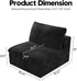 Ottoman, Modular Sectional Sofa,Cushion Covers Removable, Minimalist Couch for Modern Living Room Sofa Sets for Office House,Bedroom and Apartment,No Assembly Required,Black