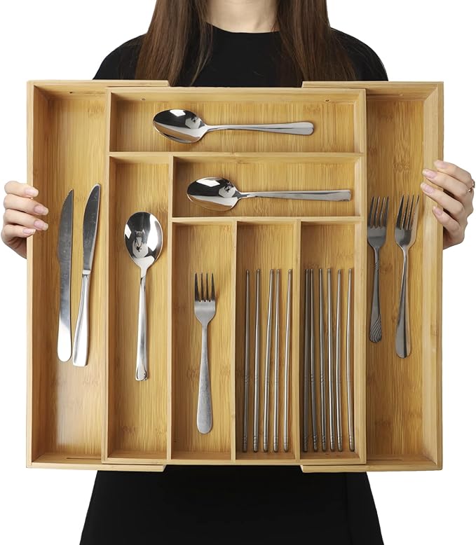 Expandable Bamboo Drawer Organizer – Large 20