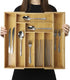 Expandable Bamboo Drawer Organizer – Large 20"x16.9" Size with Adjustable Dividers – for Kitchen Utensils, Knives, Cutlery, Flatware & Silverware Storage Tray