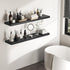 Floating Shelves - 10.3 Inch Deep Wall Shelf for Decor & Storage - Wall Mounted Display Shelving with Invisible Heavy-Duty Metal Bracket - 48" W x 10.3" D x 1.8" H - Set of 1 - Rustic Black