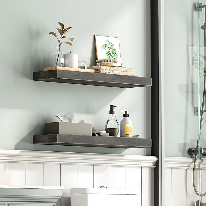 HOOBRO Floating Shelves for Wall, Wall Mounted Shelf Set of 2, 23.6