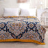 Boho Muslin Blanket for Adults 4-Layer Gauze 80 x 90 Inches Soft Cozy 100% Cotton Summer Cooling Blanket Floral Decor for Sofa Bed Coverlet Both Sides (A Boho Spiral Flower, 80 x 90 in)