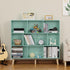 LEYAOYAO 10 Cube Bookshelf,3 Tier Modern Wide Bookcase with Legs,Mid-Century Wood Bookshelves Storage,Mint-Green Large Book Case,Freestanding Organizer Display Shelf for Bedroom,Living Room,Office