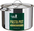 Stainless Steel Pasta Pot with Locking Strainer Lid - 5.5 Quart Large Capacity | Twist & Lock for Easy Drain & No Colander