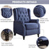 CANMOV Push Back Recliner Chair,Accent Chair, Mid Century Wingback Recliner, Fabric Push Back Recliner Chair Single Armchair Sofa with Rivet Decoration, Button-Tufted Back for Living Room,Dark Blue