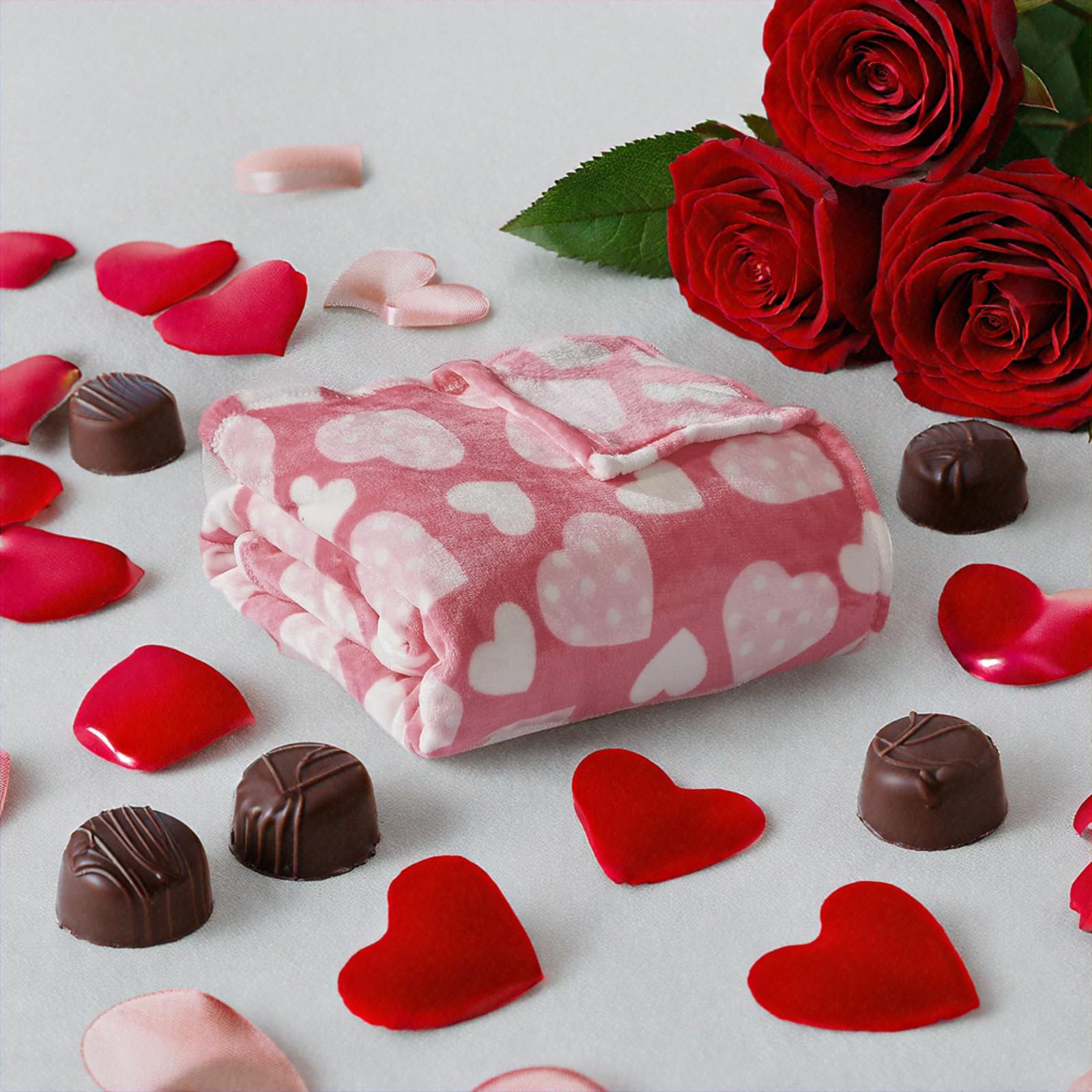 Decor & More Amor Eterno Be Mine Love Collection Valentine's Day Heart Ultra Plush Throw Blanket (50