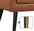 Yaheetech Mid-Century Accent Chairs, PU Leather Modern Upholstered Living Room Chair, Cozy Armchair Button Tufted Back and Wood Legs for Bedroom/Office/Cafe, Retro Brown
