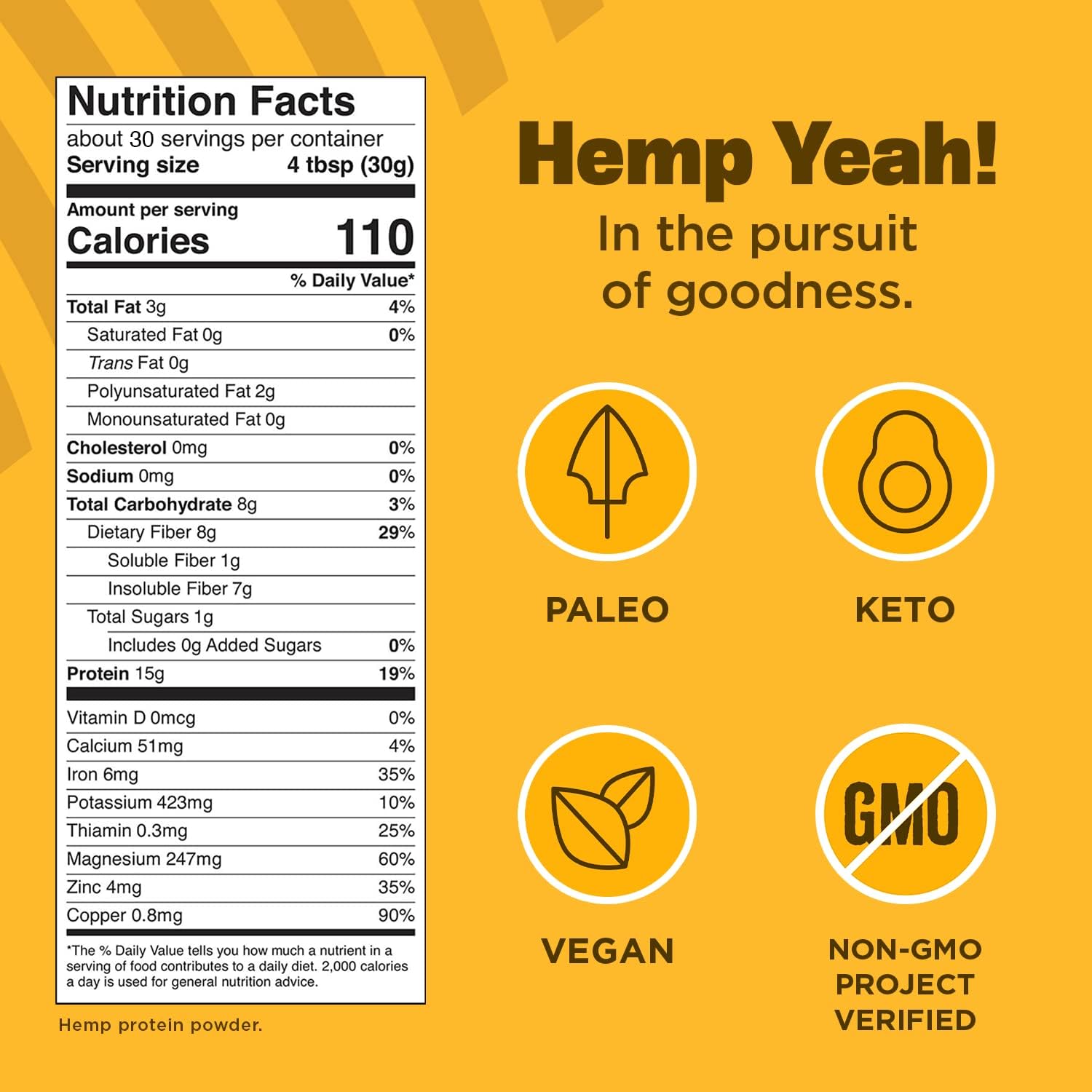 Manitoba Harvest Hemp Yeah! Balanced Protein + Fiber Powder - 16 Oz.