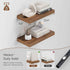 Heimlove 12" Deep Walnut Floating Shelves for Wall, 24 Inch Wall Shelf Bathroom Shelves Set of 2, Wall Mounted Shelves for Books Living Room Laundry Room Bedroom Kitchen Home Office