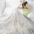 Boho Muslin Blanket for Adults 4-Layer Gauze 80 x 90 Inches Soft Cozy 100% Cotton Summer Cooling Blanket Geometric Stripe Decor for Sofa Bed Coverlet Both Sides (A Boho Stripe, 80 x 90 in)